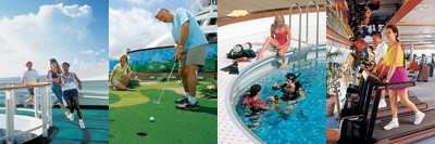 Cruise Ship Activities (Running, Golf, Pool and Treadmill