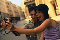 Honeymoon Excursion - young couple taking selfies