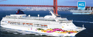 Norwegian Cruise Ship Sailing by the Golden Gate Bridge