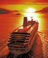 Silversea Cruise Ship at Sunset
